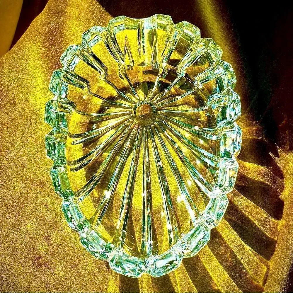 ♥️ Cigar Ashtray, Thick Heavy Clear Crystal Deep Cigar or pipe Ashtray - Picture 2 of 13